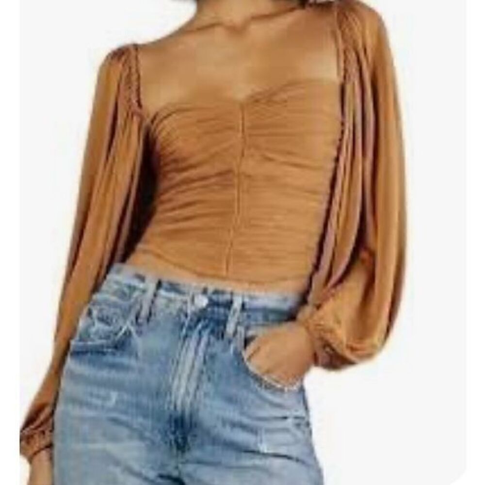 The Westside by Sari Sloanne Crop Top in Gold New With Tags Size XS
